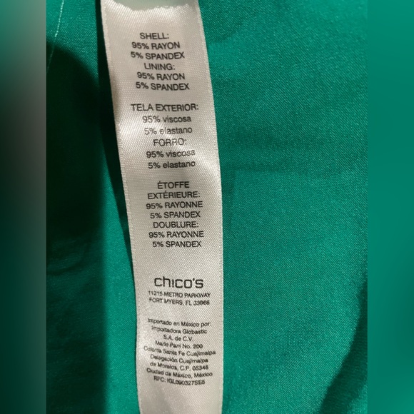 🩵 CHICO’S FOR YOU! TEAL SLEEVELESS DRESS HIGH BELTED WAIST MAXI  SZ:3 (16-18) - Picture 9 of 11